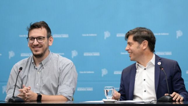 Juan Cuattromo, presidente del Banco Provincia, y Axel Kicillof.