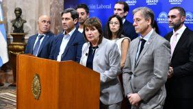 Patricia Bullrich, durante el anuncio de la reforma laboral.&nbsp;