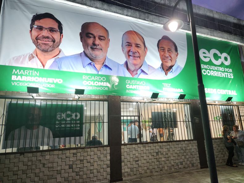 Elecciones en Corrientes: búnker de Ricardo Colombi.