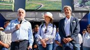 El secretario de Bioeconomía, Fernando Vilella; la canciller Diana Mondino, y el polifuncional y hombre de Toto Caputo, Juan Pazo