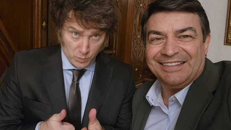 El auténtico: Omar de Marchi con Javier Milei.