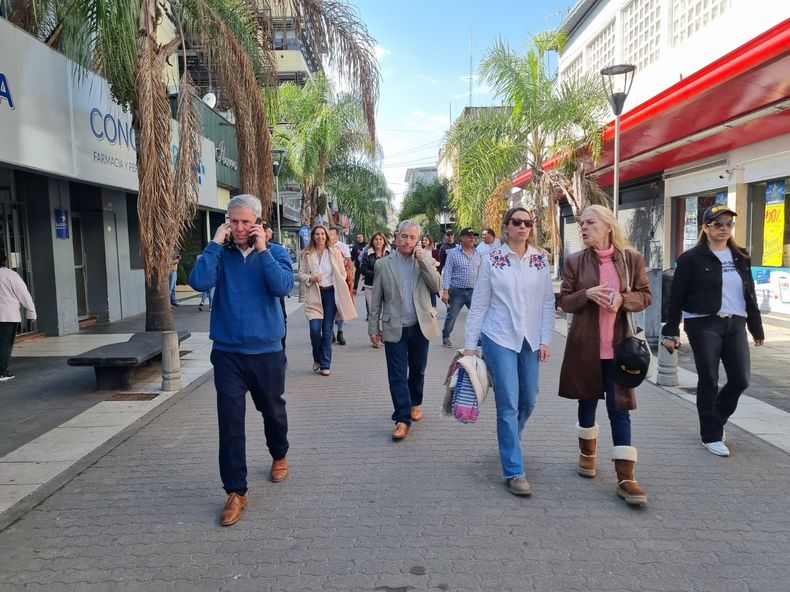 Sebastián Etchevehere, el último fin de semana de recorrida en Concordia.&nbsp;