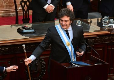 Javier Milei, durante la presentación del Presupuesto 2025 en el Congreso