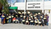 Manifesación de Asoem, gremio con epicentro en Santa Fe, frente a la municipalidad de Sauce Viejo. Manifesación de Asoem, gremio con epicentro en Santa Fe, frente a la municipalidad de Sauce Viejo.