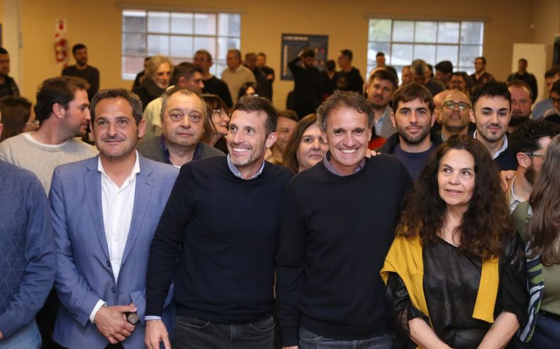 Gabriel Katopodis en su visita a Santa Fe junto con los alcaldes Julián Vignatti y Pablo Corsalini.