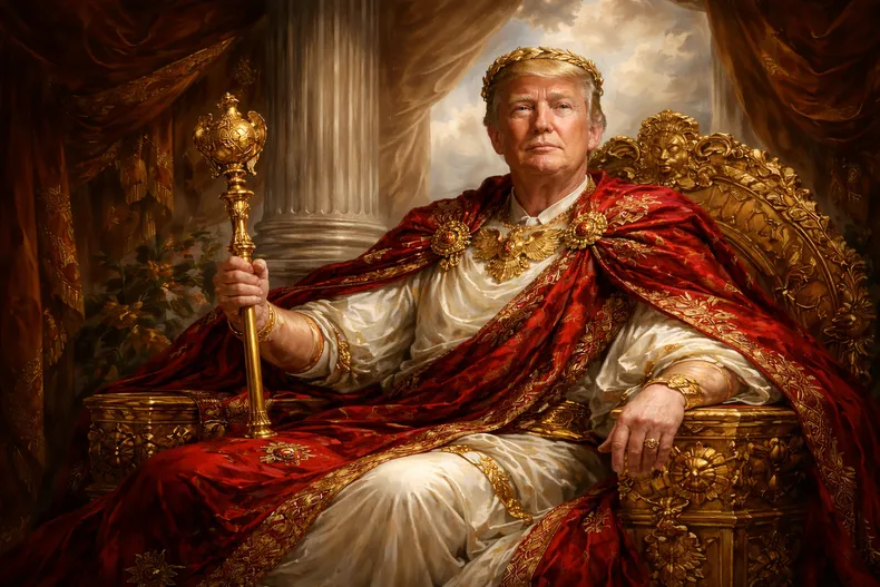El emperrador Donald Trump (imagen generada con inteligencia artificial).