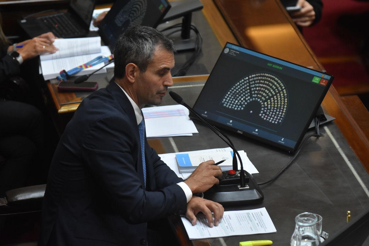 Martín Menem, a cargo de la sesión de la Cámara de Diputados.&nbsp;