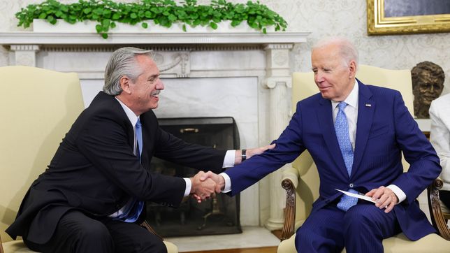 herencia y sequia: fernandez le pidio respaldo a biden en el fmi