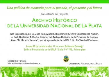 Presentan el Archivo Histórico de la Universidad Nacional de La Plata