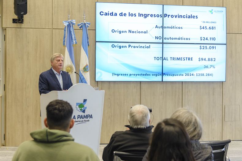 El gobernador de La Pampa Sergio Ziliotto reveló que las políticas de ajuste impactaron en el trimestre con un recorte de casi $100.000 millones.