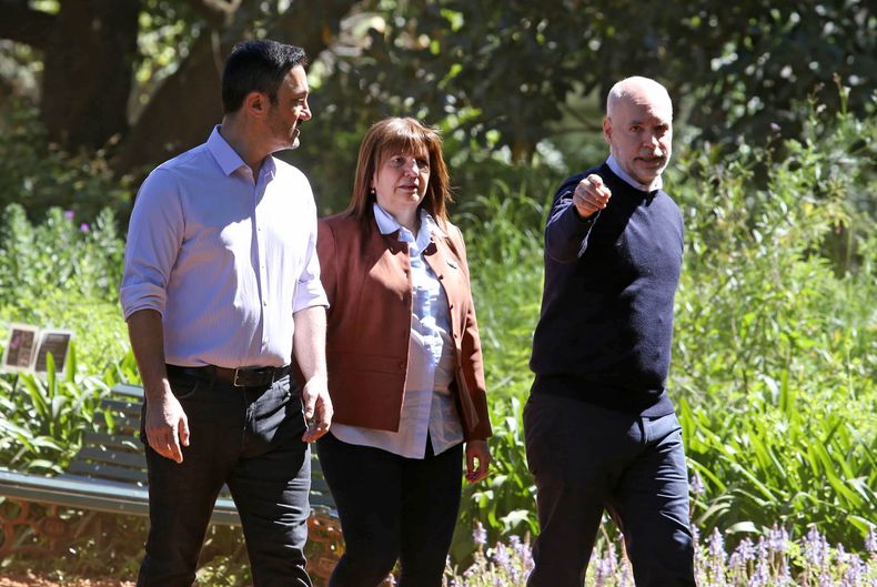 Horacio Rodríguez Larreta, Patricia Bullrich y Luis Petri.