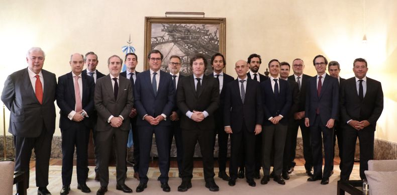 Javier Milei, junto a empresarios españoles con inversiones en Argentina.