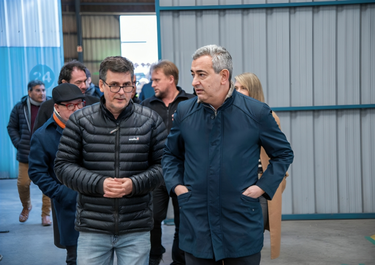 Ignacio Boero, candidato a presidente de Newells, junto al intendente de Rosario, Pablo Javkin.