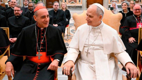 El cardenal argentino Tucho Fernández y el papa León XIV