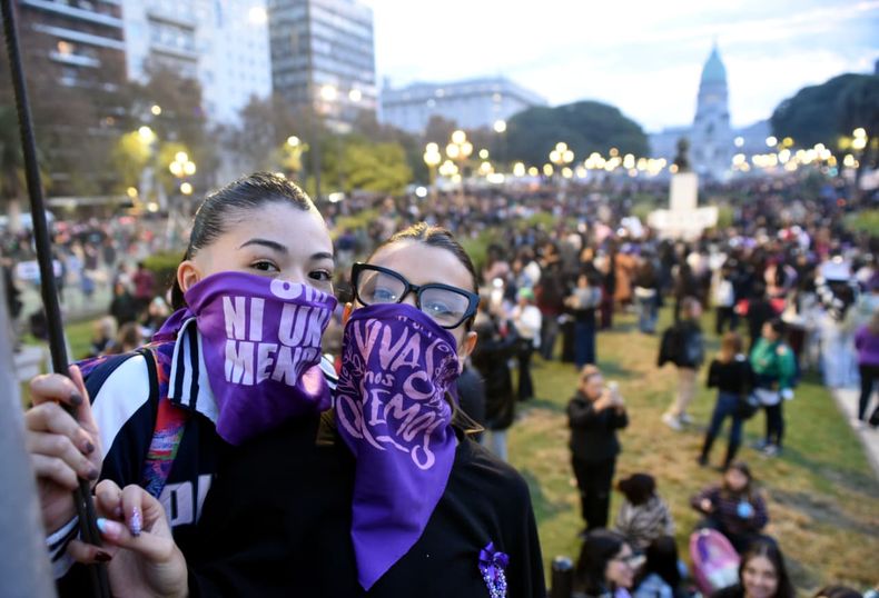 Ni una menos: marcha feminista en la Ciudad de Buenos Aires.