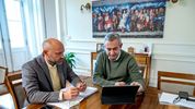 Pablo Javkin y Gustavo Puccini, juntos en el Palacio de los Leones.