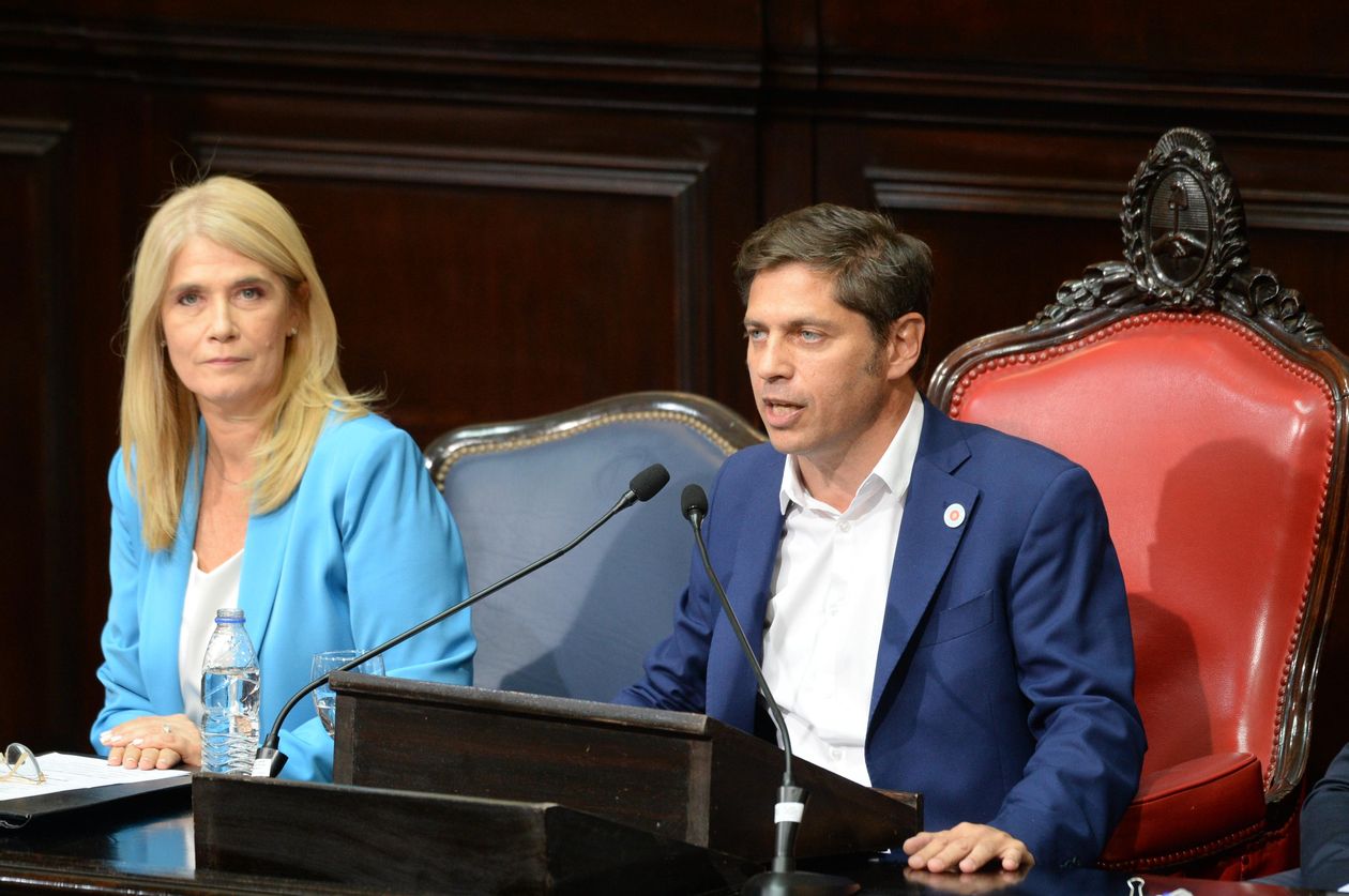Axel Kicillof durante su discurso de apertura en la Legislatura bonaerense.