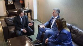 Javier Milei dialoga con Mauricio Macri y Patricia Bullrich