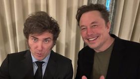 Javier Milei junto a Elon Musk.