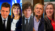 Sergio Massa - Patricia Bullrich - Javier Milei - Juan Schiaretti - Myriam Bregman.