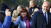 La ministra de Gobierno Celia Arena y el gobernador Omar Perotti.
