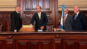 El juramento de Manuel García-Mansilla, tras la designación por decreto de Javier Milei.&nbsp;