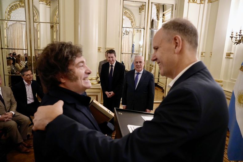 Javier Milei y Christian Hooft, titular de Aciera.