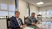 El gobernador de Río Negro, Alberto Weretilneck, y el presidente del STJ Sergio Ceci.&nbsp;