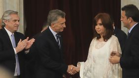 Mauricio Macri con Cristina Fernández de Kirchner.&nbsp;