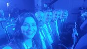 En uno de los debates presidenciales con Pagano, Bertie Benegas Lynch y Martín Menem.