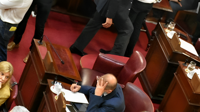 La banca vacía del diputado provincial Omar Perotti.