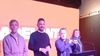 Seghezzo, Estévez, Blanco y Fein al cierre de la noche en el búnker socialista.