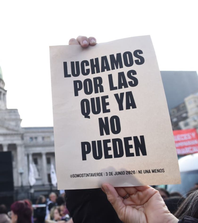 Marcha del Ni una menos frente al Congreso.&nbsp;