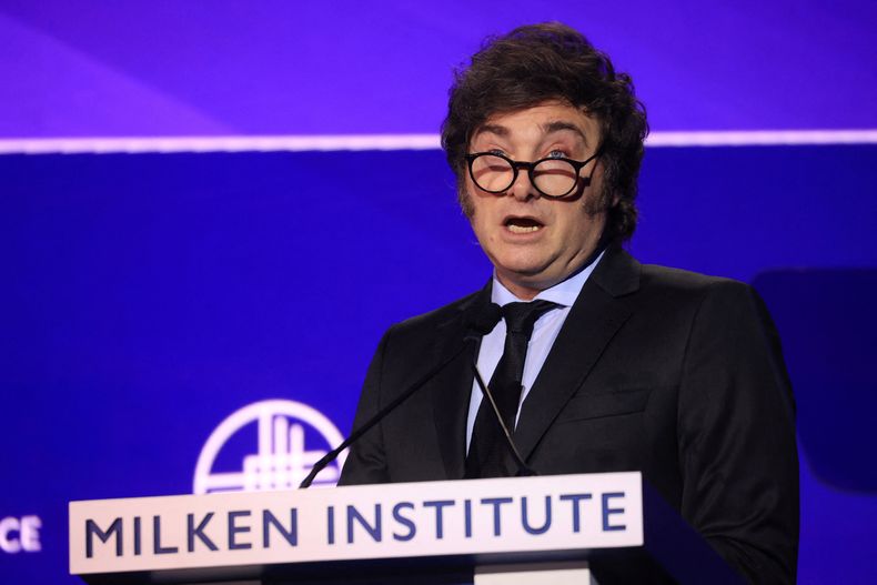 Javier Milei en el Instituto Milken.