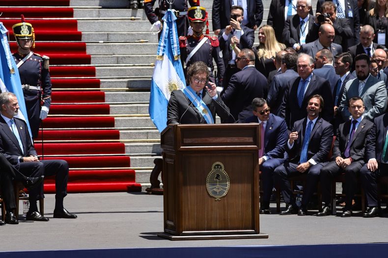 Javier Milei en su discurso de asunción (Foto: Télam) Javier Milei en su discurso de asunción (Foto: Télam)