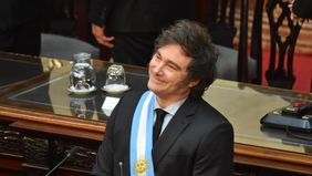 Javier Milei presenta el Presupuesto en el Congreso.