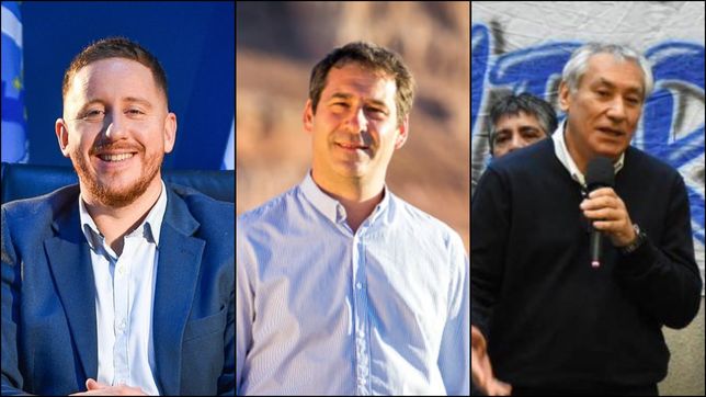 Dante Bowen, Juan Pablo Luque y Alfredo Béliz, rivales en la interna del PJ Chubut.