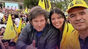 Javier Milei, María Emilia Orozco y Alfredo Olmedo.