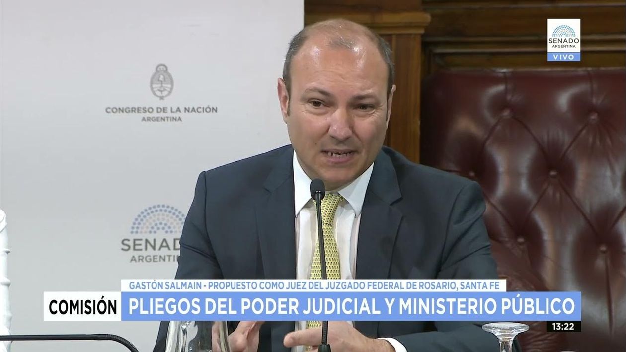 Gastón Salmain, en su audiencia en la Comisión de Acuerdos