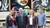 Las espadas de Myriam Bregman en Rosario: Irene Gamboa, Octavio Crivaro y Franco Casasola.