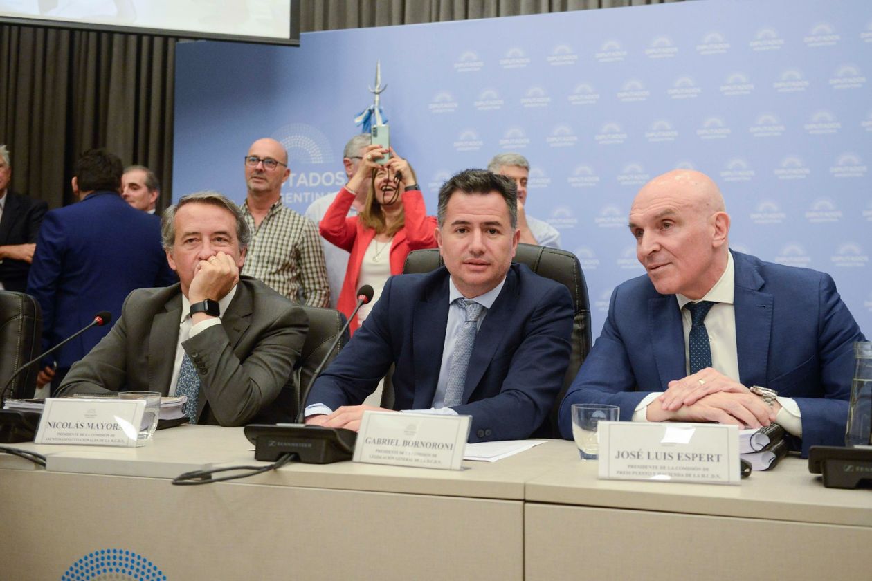 Nicolás Mayoraz (LLA), Gabriel Bornoroni (LLA) y José Luis Espert (AL), tuvieron a cargo los plenarios de la Ley Ómnibus. 