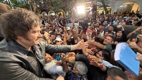 Javier Milei, al frente de la&nbsp; campaña de La Libertad Avanza en PBA.