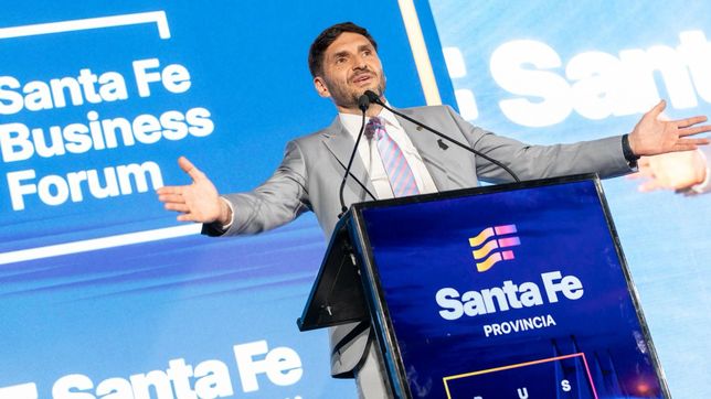 El gobernador Maximiliano Pullaro, en la apertura del Santa Fe Business Forum