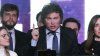 Javier Milei en su festejo por ganar las PASO del 13 de agosto