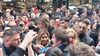 El libertario Javier Milei en su paso por el centro de Rosario