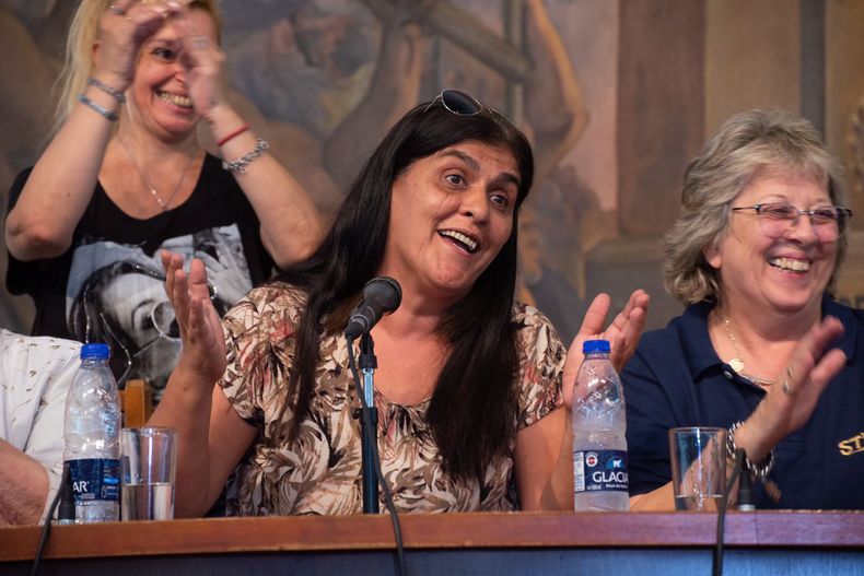 Karina Moyano, hija de Hugo, secretaria adjunta de las 62 Organizaciones.