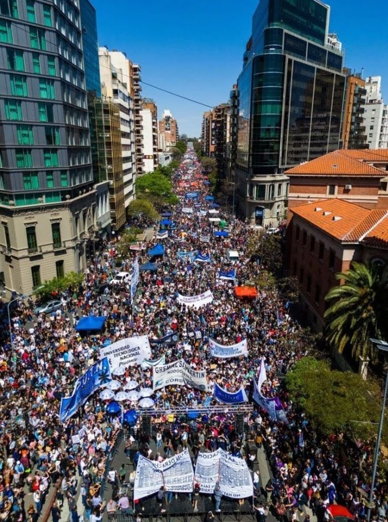 Córdoba capital fue uno de los epicentros nacionales de la marcha federal por en defensa de las universidades.