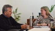 Luis Lozar, titular de APYME en Entre Ríos, junto a la diputada peronista Andrea Zoff, autora del proyecto de rebaja de Ingresos Brutos.&nbsp;