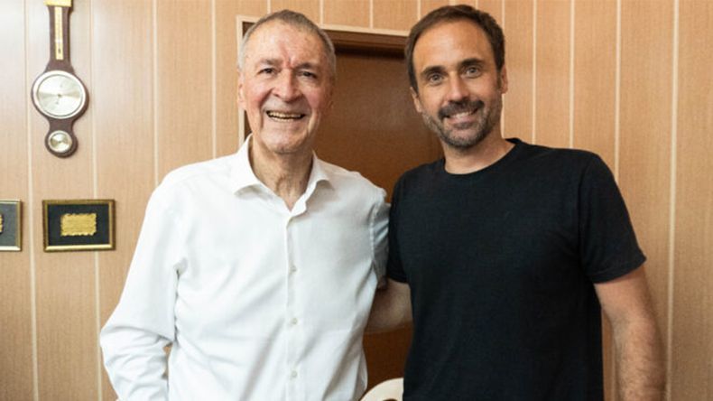 Schiartetti junto al socialista Rossi en 2023, cuando el cordobés apoyó, vía el partido de la rosa, la candidatura de Frigerio para la gobernación.