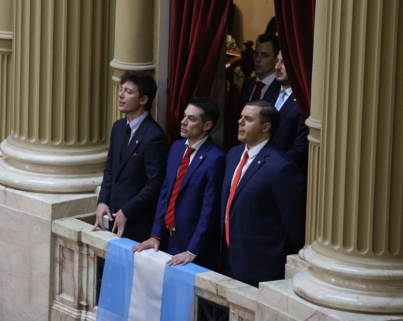 Santiago Caputo, Sebastián Amerio y Daniel Parisini.